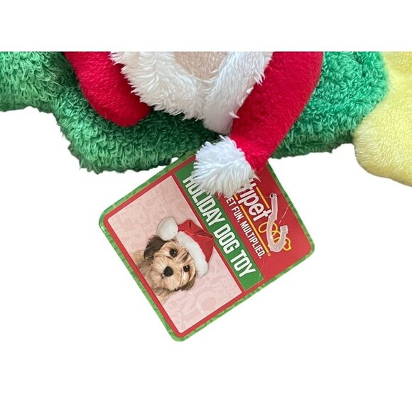 Holiday Dog Toys Set: Multipet Squeaky Plush Christmas Tree & Reindeer - Picture 3 of 9